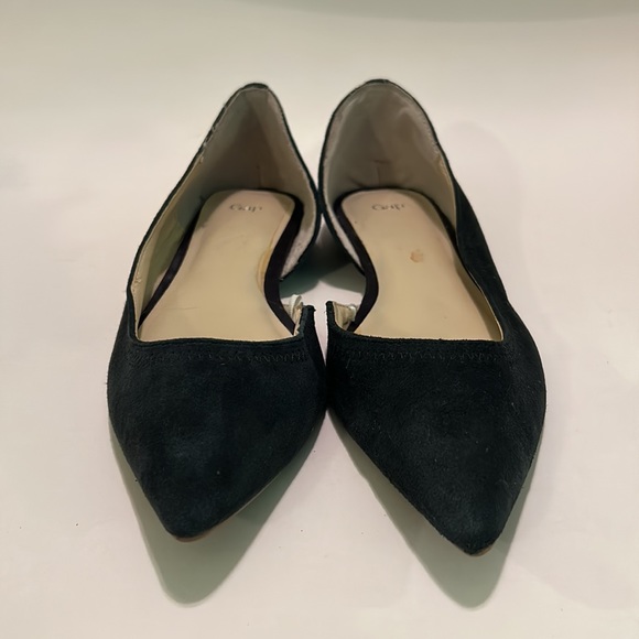 Gap Black Suede Pointy Toed Flats Sz 8 - Picture 2 of 8
